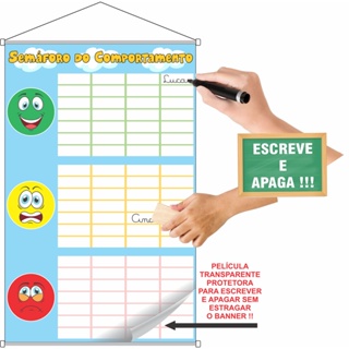 Banner Pedagógico Semáforo Do Comportamento Escreve E Apaga em Oferta na Shopee