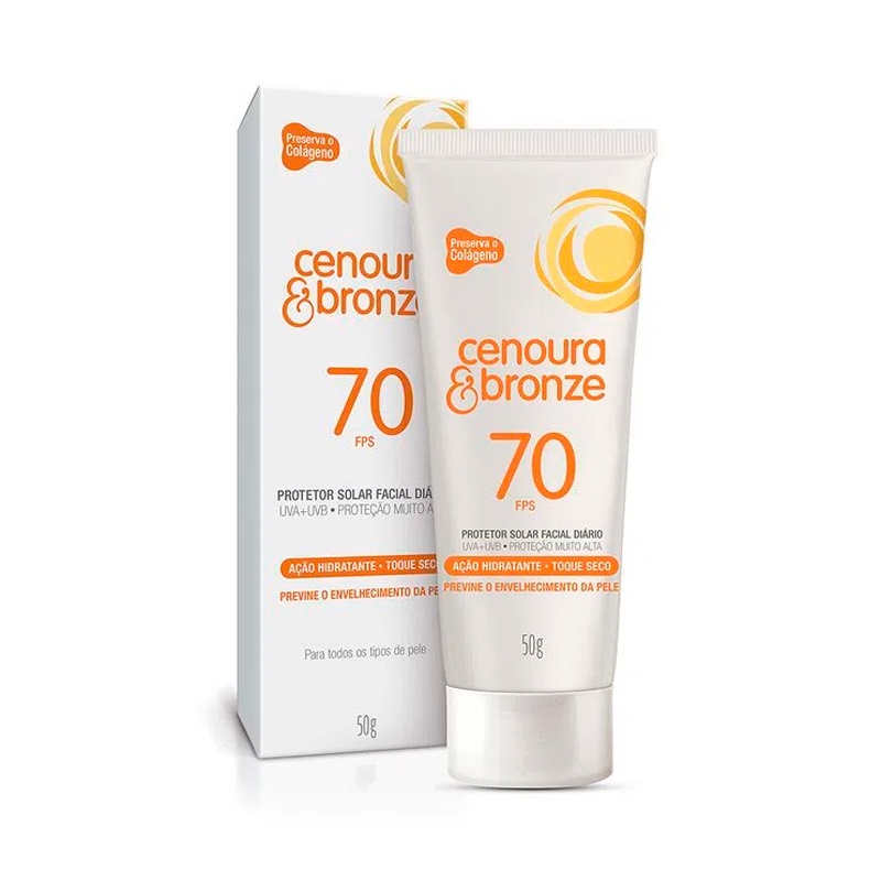 Protetor Solar Facial Cenoura e Bronze 50mL