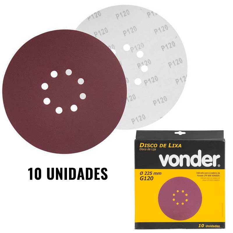 Disco de Lixa para Lixadeira de Teto LPV 600 e LPV 1000 Grão 120 Kit 10 Unidades VONDER em Oferta na Shopee