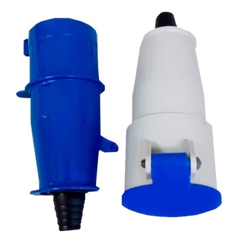 conjunto plug + acoplador 2P+T 32A azul ( macho e fêmea ) industrial steck R7