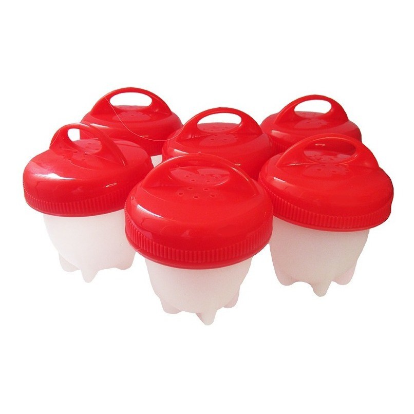 Kit 6 Formas Ovo Silicone Egglettes Recheado Cozinhar Oval