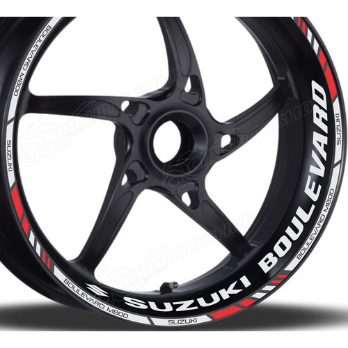 Friso + Adesivo Refletivo 10 Roda Moto Suzuki Boulevard M800