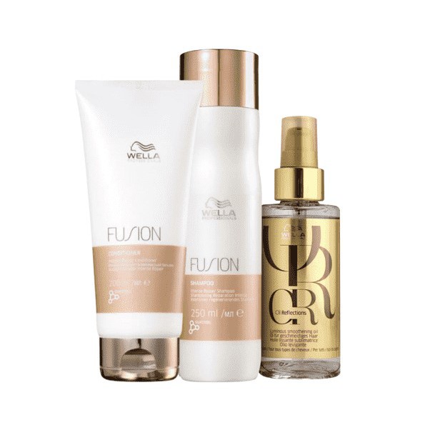 Kit Wella Professionals Fusion- Shampoo 250ml + Condicionador 200ml + Óleo100ml