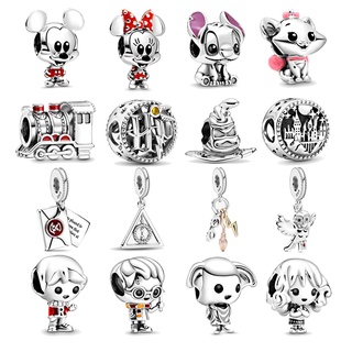 Berloque Pingente Charme Pan Pulseira Bracelete Minnie Harry Potter Banhado a Prata 925 DIY Charms