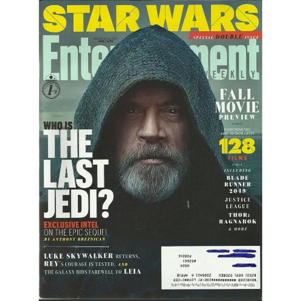 REVISTA E. WEEKLY, DE 18 DE AGOSTO DE 2017, COM MARK HAMILL (STAR WARS) NA CAPA.