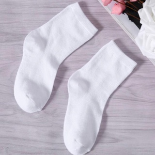 KIT 12 PARES Meia Infantil Branca Escolar Menina Menino