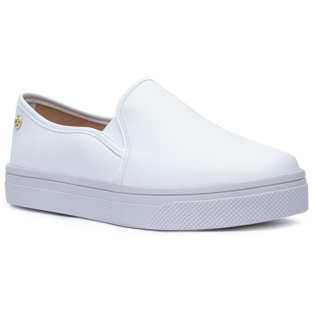 Tenis Calce Facil Feminino Iate Slip On Branco A1.07