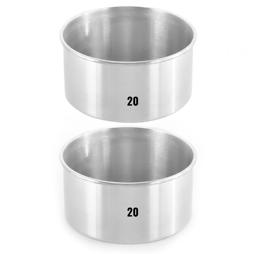 KIT 2 (DUAS)  Forma Assadeira Bolo Redonda Alta  20  x  10 cm Alumínio - E74