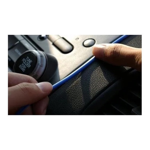 Fita Friso Decorativo 3d Carro Interior Azul Brilhante