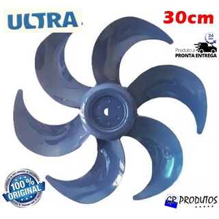 Hélice Ventilador Ultra 30cm 30 6 Pás Azul Original EIXO meia lua 8mm em Oferta na Shopee