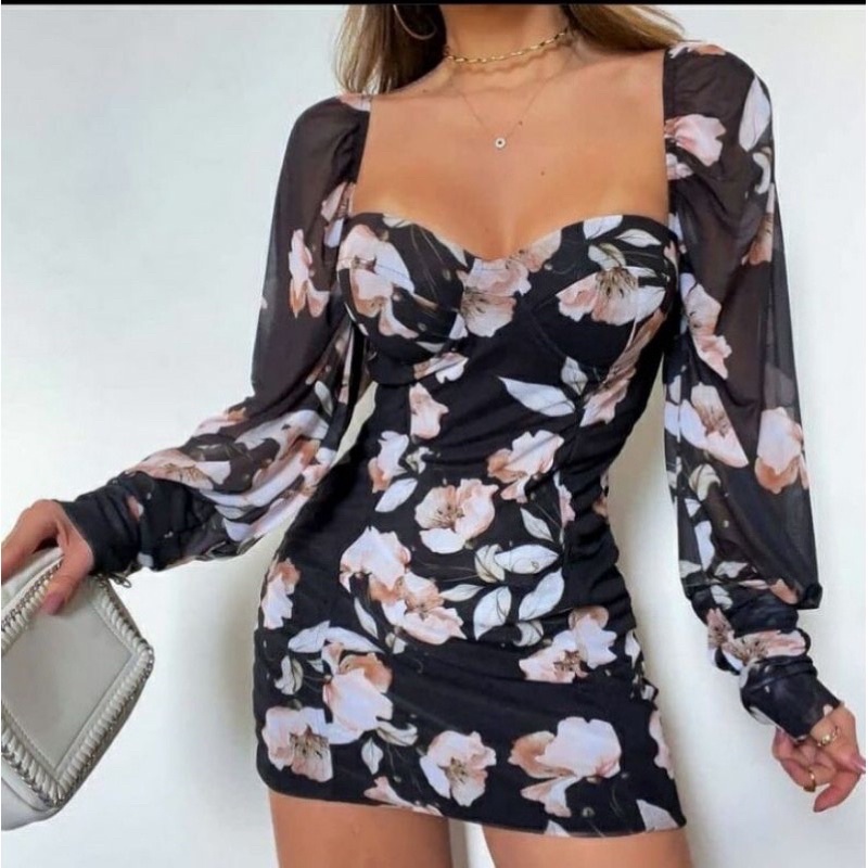 Vestido Feminino Floribella Em Tule Estampa Floral Gringo