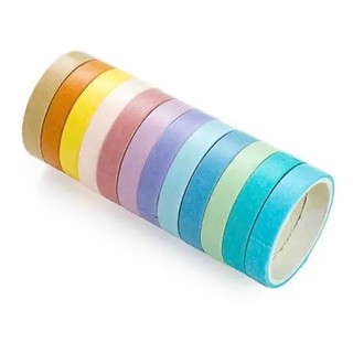 Fita Adesiva Scrapbook Washi Tape Pastel Mj C/12 (Sanpen Papelaria)