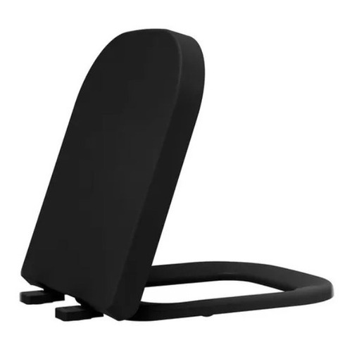 Assento Tampa Vaso Quadra Deca Resinado Softclose Ebano Preto Fosco