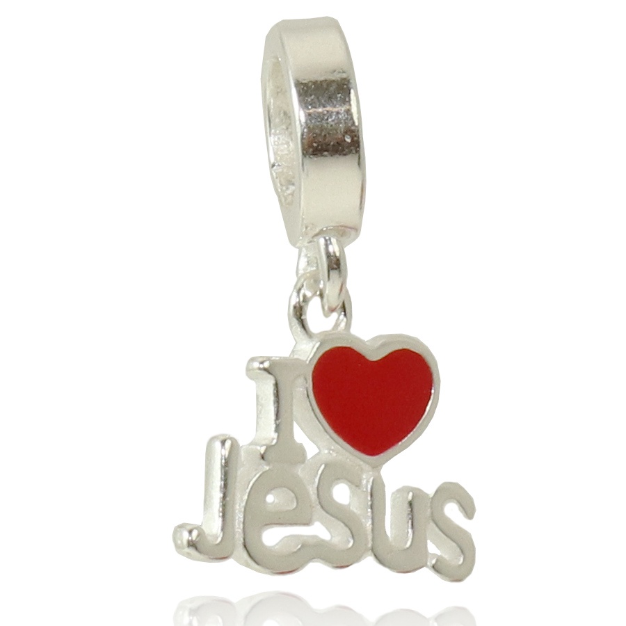 Berloque Charms I Love Jesus Prata Legitima 925