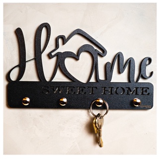 Porta chave De Parede Suporte Chaveiro Mdf Preto Vintage Luxo