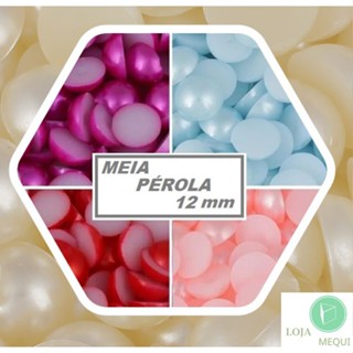 Meia Pérola 12mm ABS Sem Furo em Oferta na Shopee