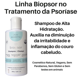 Biopsor Tratamento da Psoríase Shampoo 200ml - Natural Vegano Sem Glúten da Biozenthi