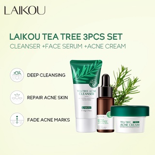LAIKOU Sérum/Conjunto De Creme Para Remover Espinhas/Acne/Árvore De Chá/Reparação De 3pçs