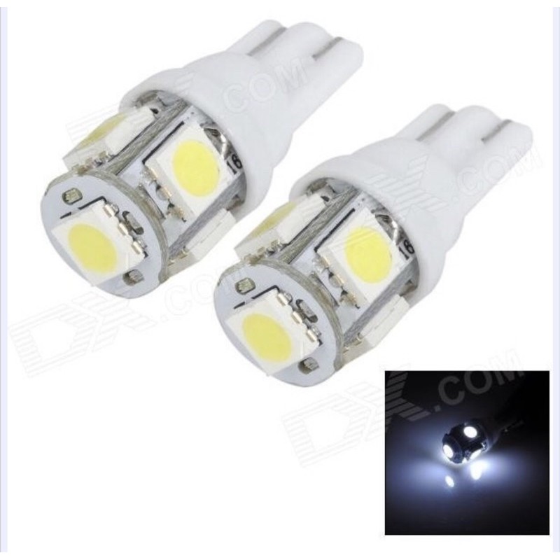 Par Lâmpada Pingo T10 5 Leds Placa Mala Teto Farolete Lanterna