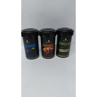 Ração P/ Peixes Marinho Poytara Black Line 3 Potes Promoção