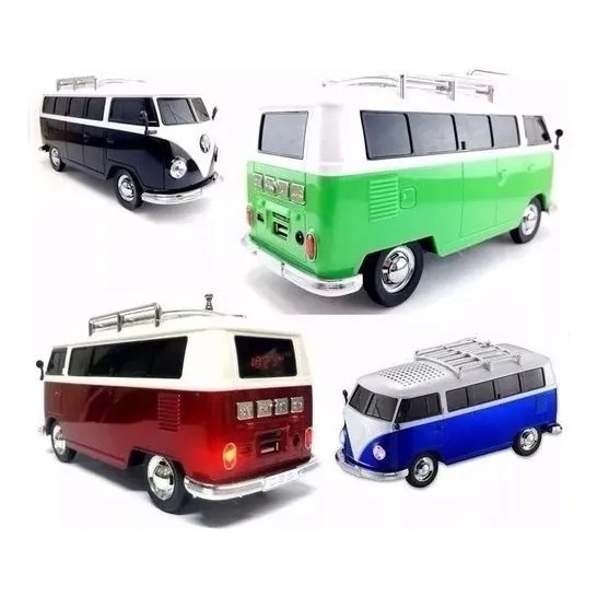 Caixa De Som Kombi Mini Mp3 Rádio Digital Fm Usb Micro Sd