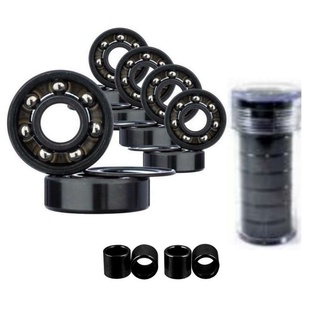 Rolamento Skate Longboard Kolami Gesso Black + Espaçadores