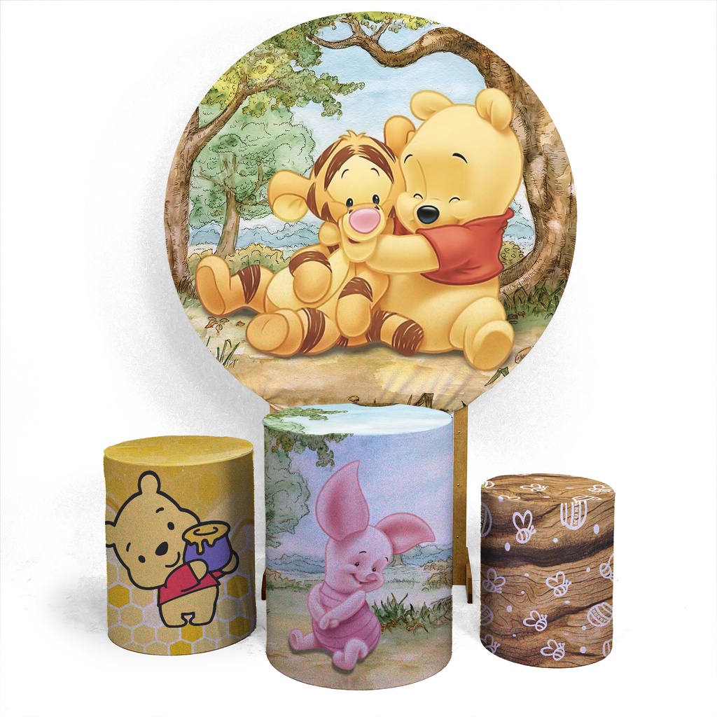 Trio Capa Cilindro Ursinho Pooh+Capa Painel Desenho Veste Fácil - Escorrega  o Preço