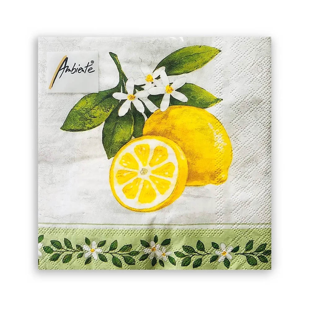 20 Guardanapos Para Decoupage Ambiente Lemon Branch em Oferta na Shopee