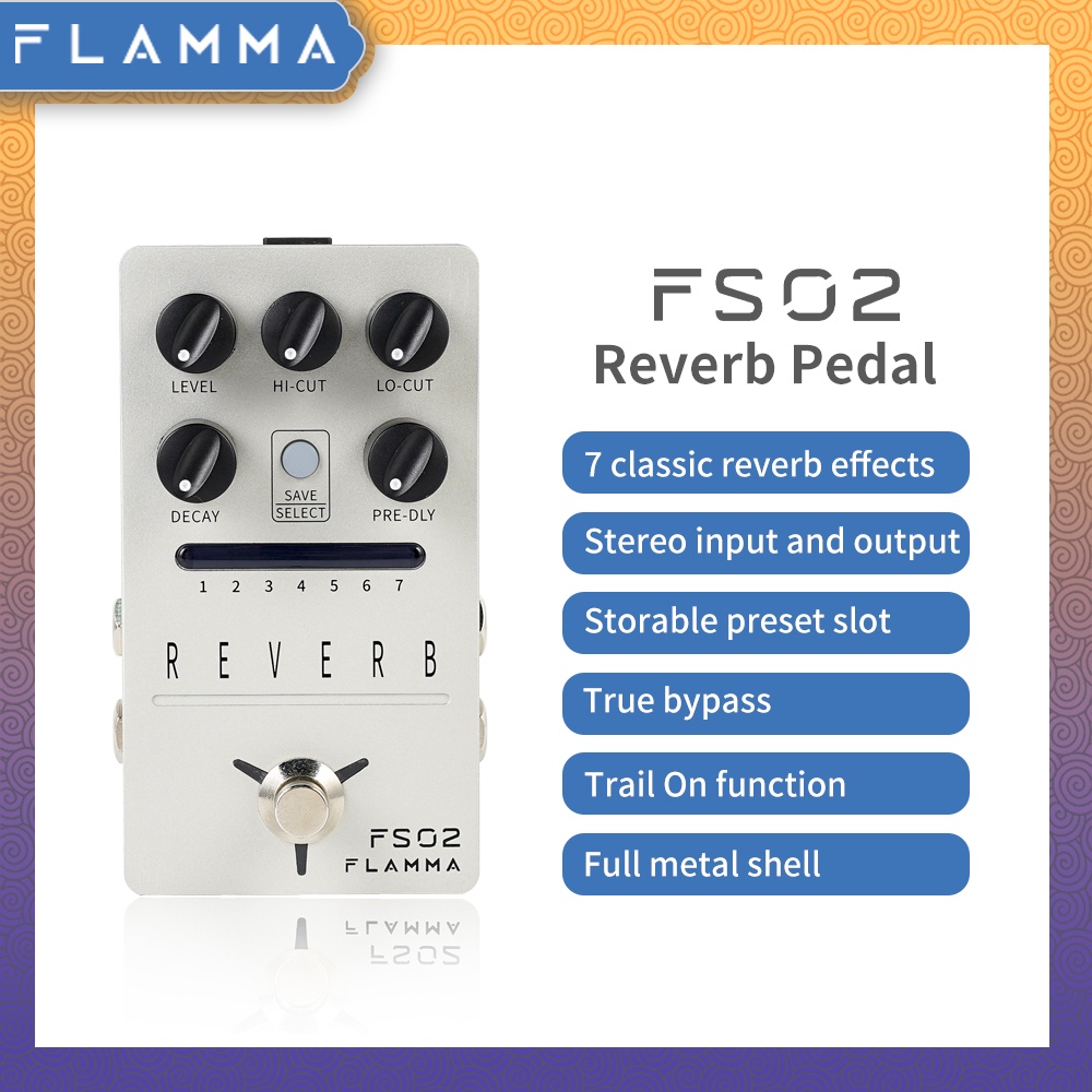 FLAMMA FS02 デジタル リバーブ ギター ペダル 7 クラシック 