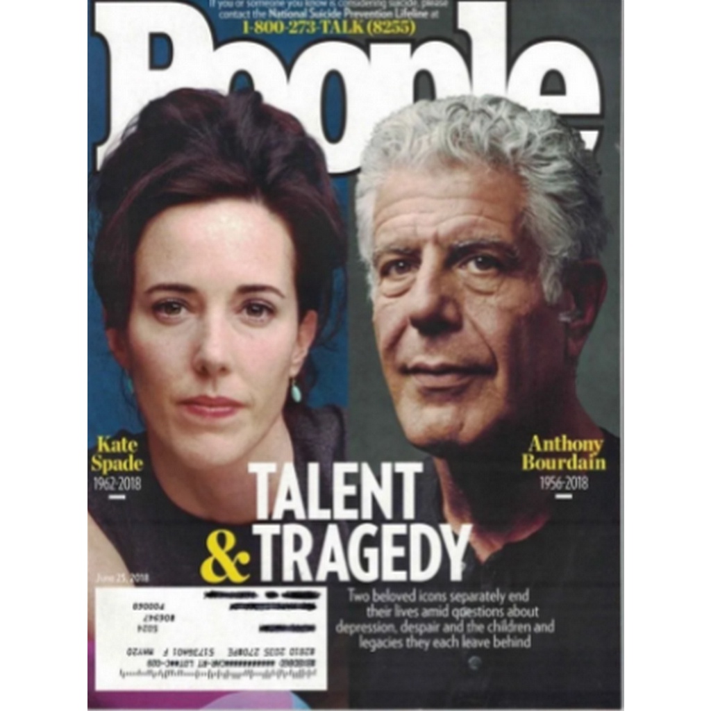 REVISTA PEOPLE, DE 25 DE JUNHO DE 2018, COM KATE SPADE E ANTHONY BOURDAIN NA CAPA.