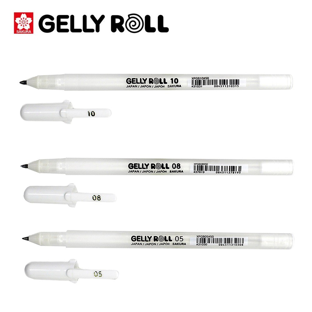 Caneta Gel Branca Gelly Roll kit c/ 3 Pontas Sakura em Oferta na Shopee