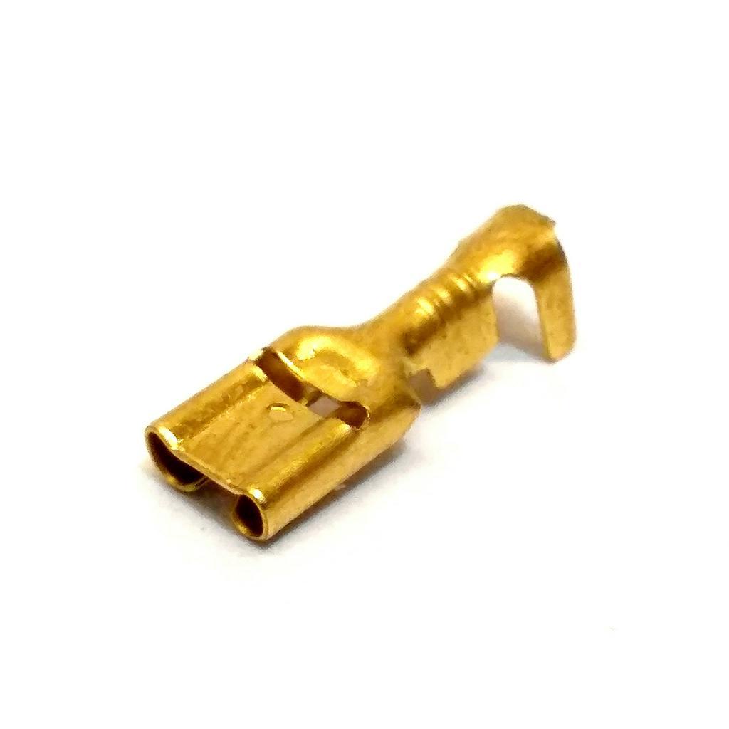 Terminal Encaixe P/ Alto Falante Femea 4,7 Mm S/ Trava Latão - Pacote C/ 100 Unidades