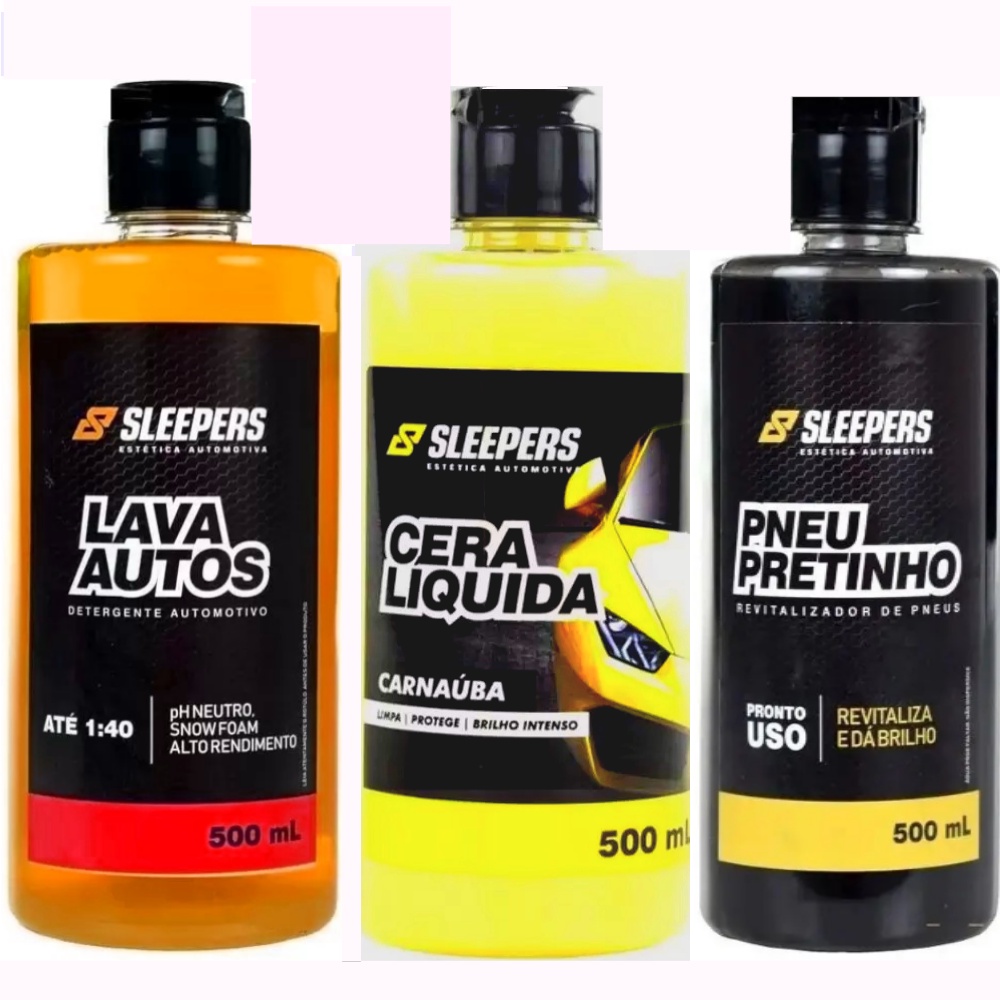 Kit Para Lavar Carro Com Pretinho Automotivo + Lava Autos Detergente ...