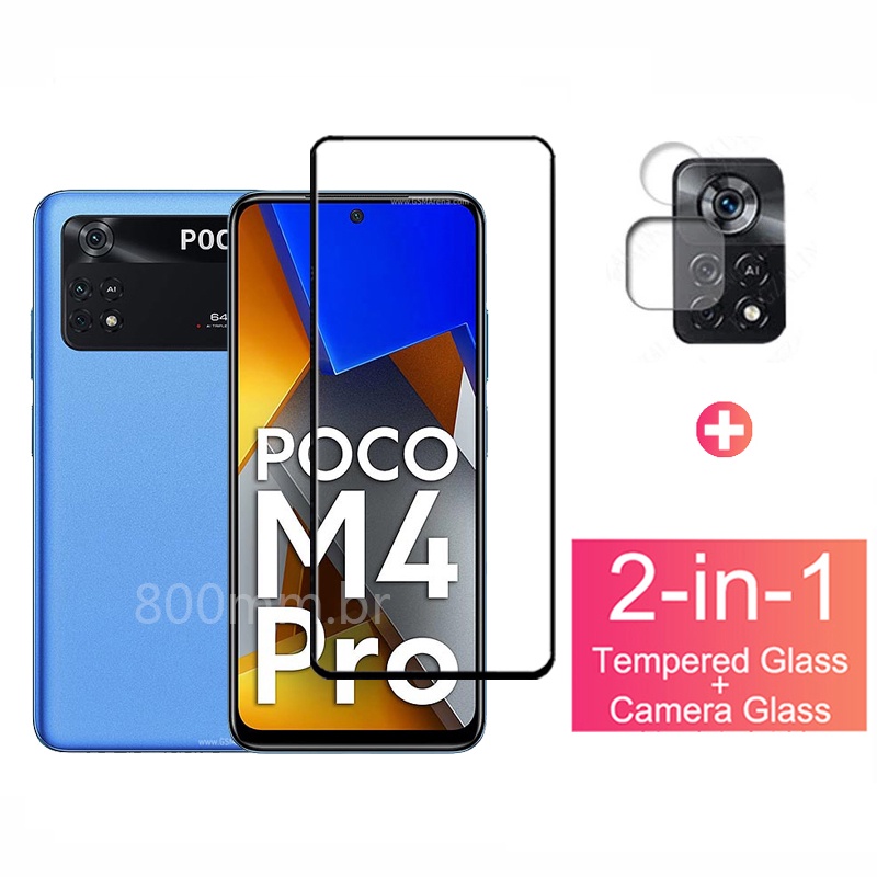 Película De Vidro 9d 2 Em 1 Para Xiaomi Poco M4 Pro 4g M3 M4 Pro 5g