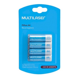 Pilhas Recarregáveis Multilaser AA 2500mah 4 Unidades Cb052