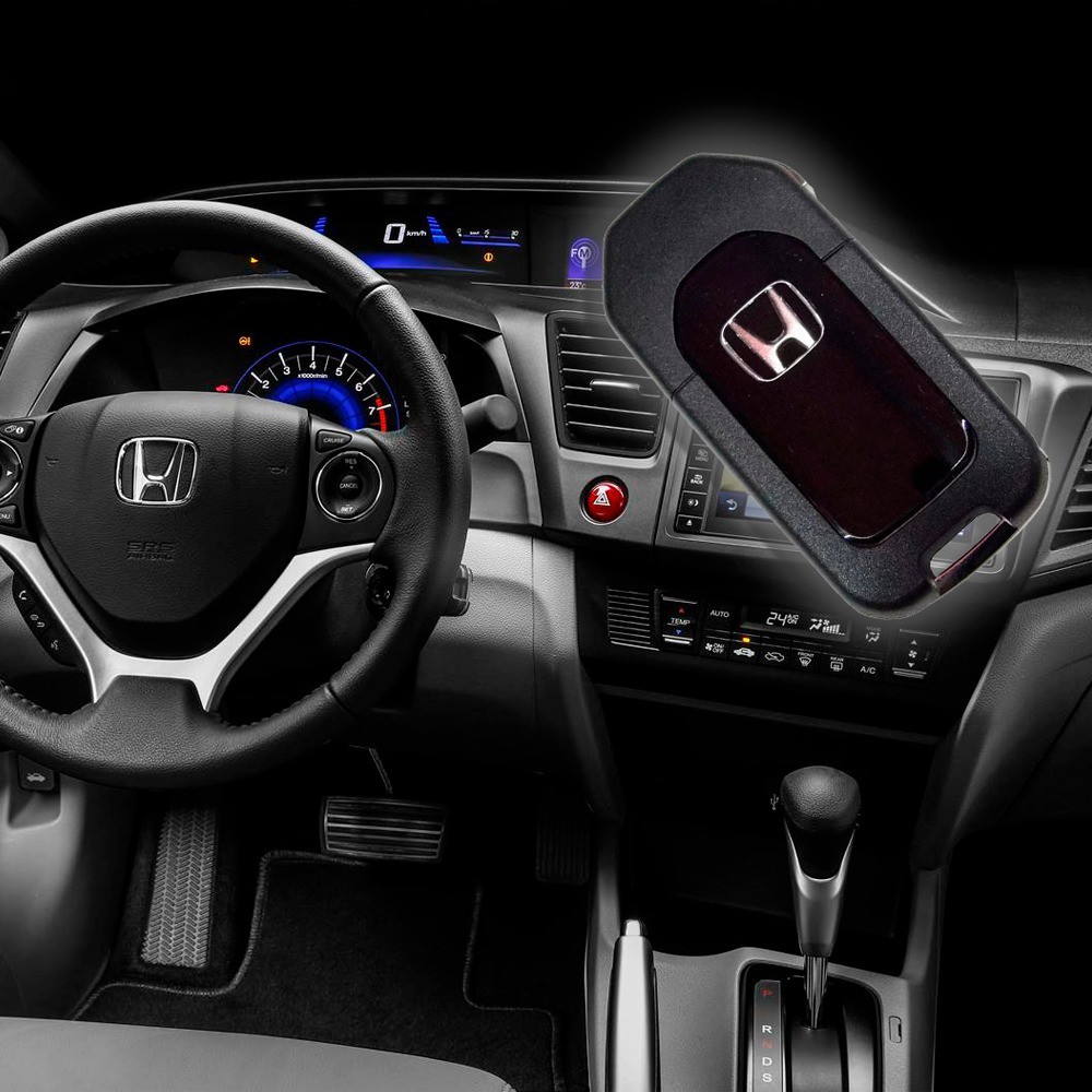 Chave canivete Honda completa - Chip New Civic City Crv Fit