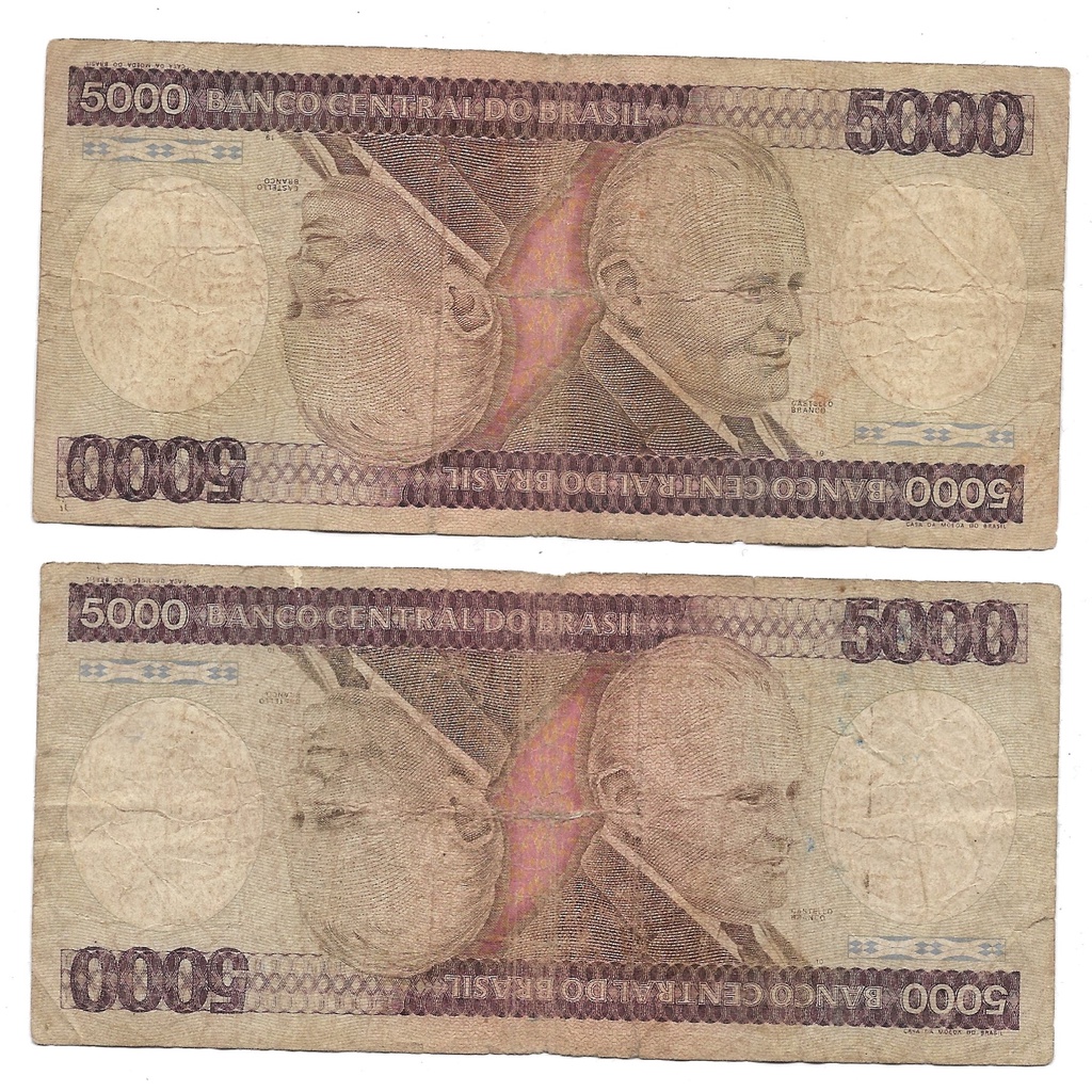 Nota Cédula 5000 Mil Cruzeiros Castelo Branco Banco Central