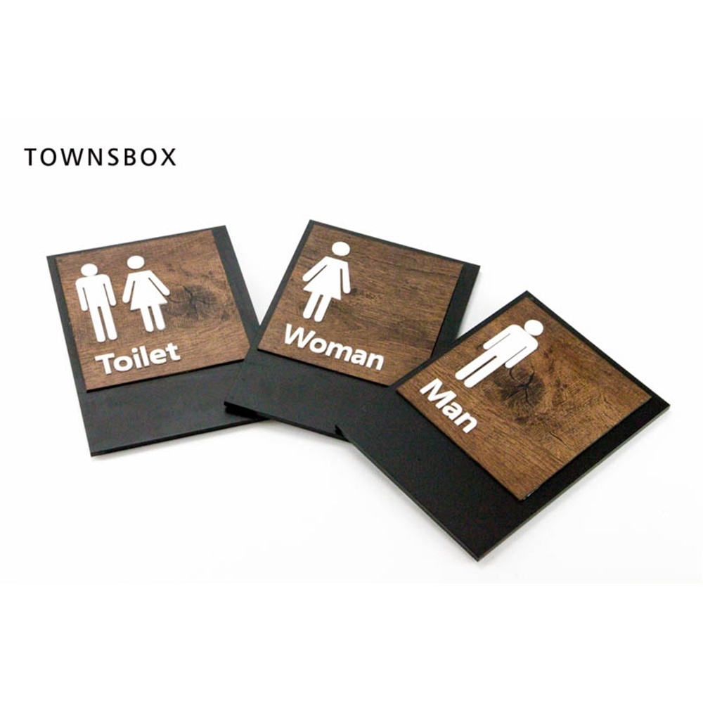 Acrílico wc sinal da porta do banheiro signage placa homem mulher sina