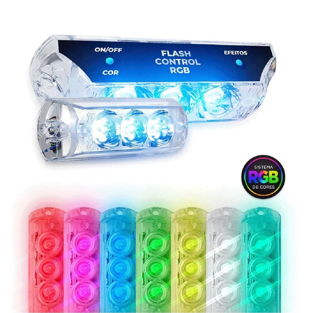 Kit Strobo Automotivo Rgb Zendel 9w Flash Control Completo | Shopee Brasil