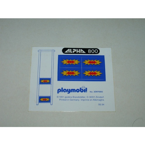 Playmobil Adesivo Bote Alpha 800 1991 Intacto Trol Malta