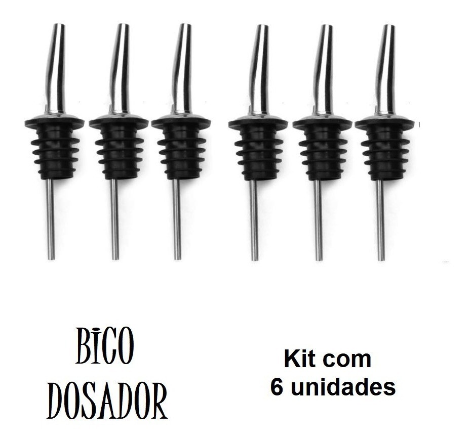 Kit 6 Bicos Dosador Inox Garrafa Azeite Vinagre Petiscaria em Oferta na Shopee
