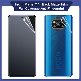 Película De Hidrogel Flexível Fosca E Traseira Para Xiaomi Redmi Note 11s 10 10s 9 9s Pro 9T 9A K40 Mi 12 11 Lite 11T Poco M3 X3 GT M4 F3 Matte Anti-Estamperção Filme De Volta
