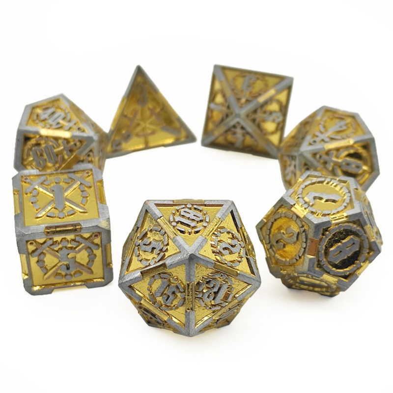 Wust New Design Metal Dice Set Board Game RPG 7pcs D4 D6 D8 D10 D% D12 D20  Set | Shopee Brasil