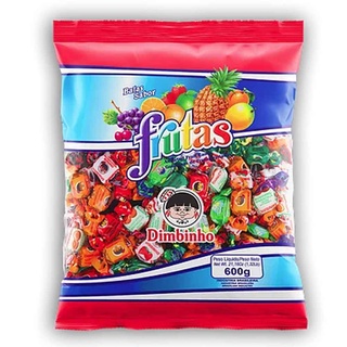 Bala Mastigável Frutas Sortidas 600g - Dimbinho