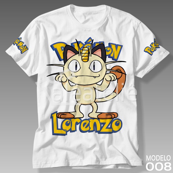 Camiseta Meowth Pokemon Go Pokebola Jogo Game Infantil Adulto Personalizada
