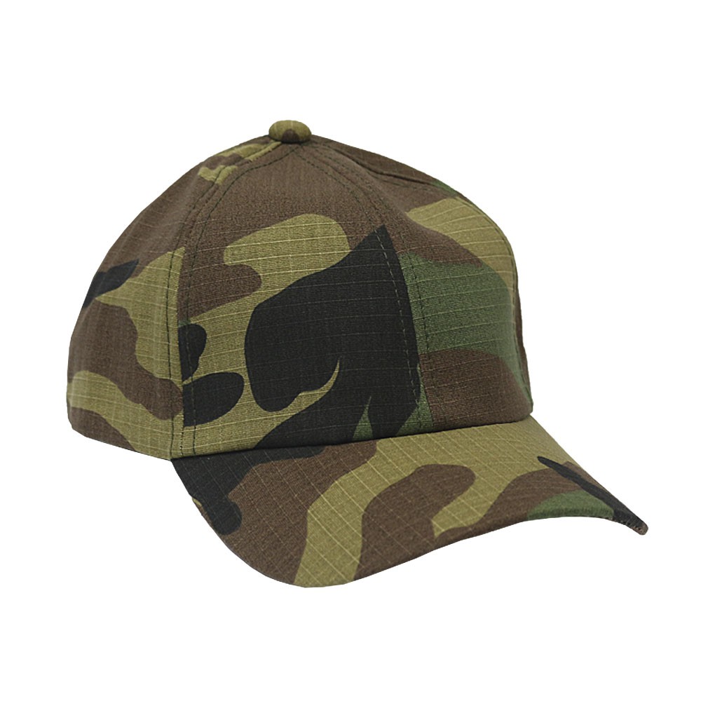 Boné Militar Liso Rip Stop | Camuflada Woodland - Atack