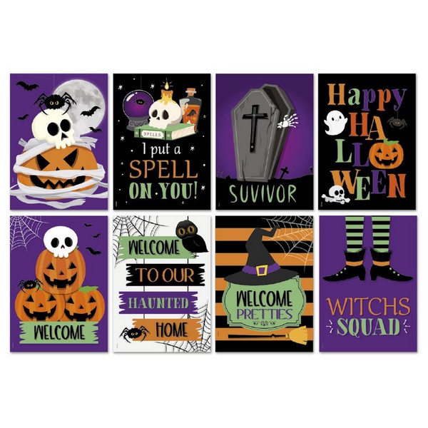 Cartaz Decorativo - Happy Halloween -25x35cm - 08 unidades - Cromus - Rizzo - Home & Living