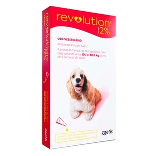 Antipulgas Revolution 12% Cães 10,1 a 20Kg – Zoetis em Oferta na Shopee