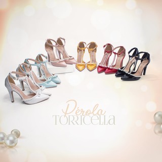 Scarpin Pérola Salto Alto Sapato Feminino Tamanco Bico Fino Verniz Confortável Salto De Noiva Torricella Promoção
