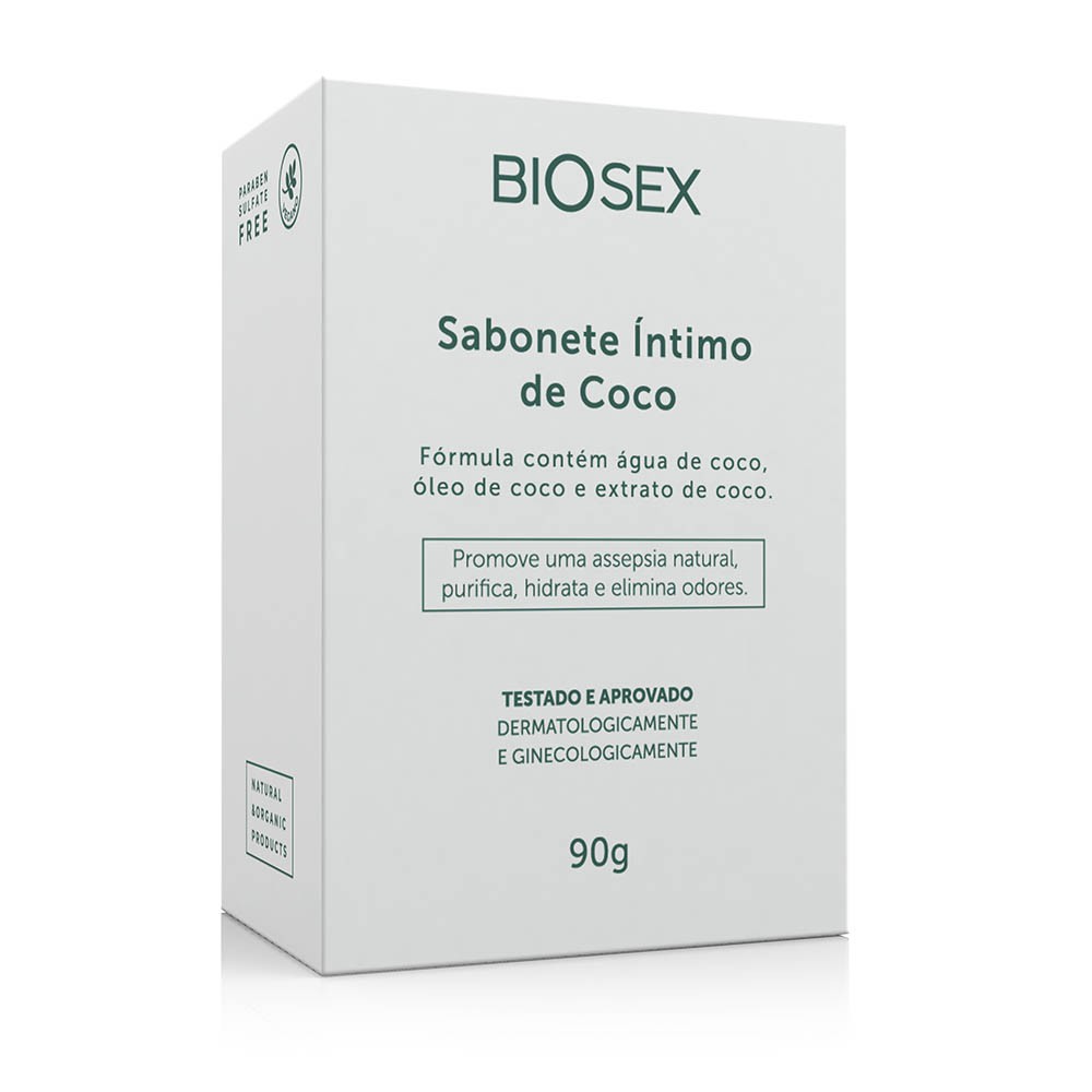 Kit Com 3 Sabonetes Em Barra Com Oleo De Coco Intimo Biosex 90g